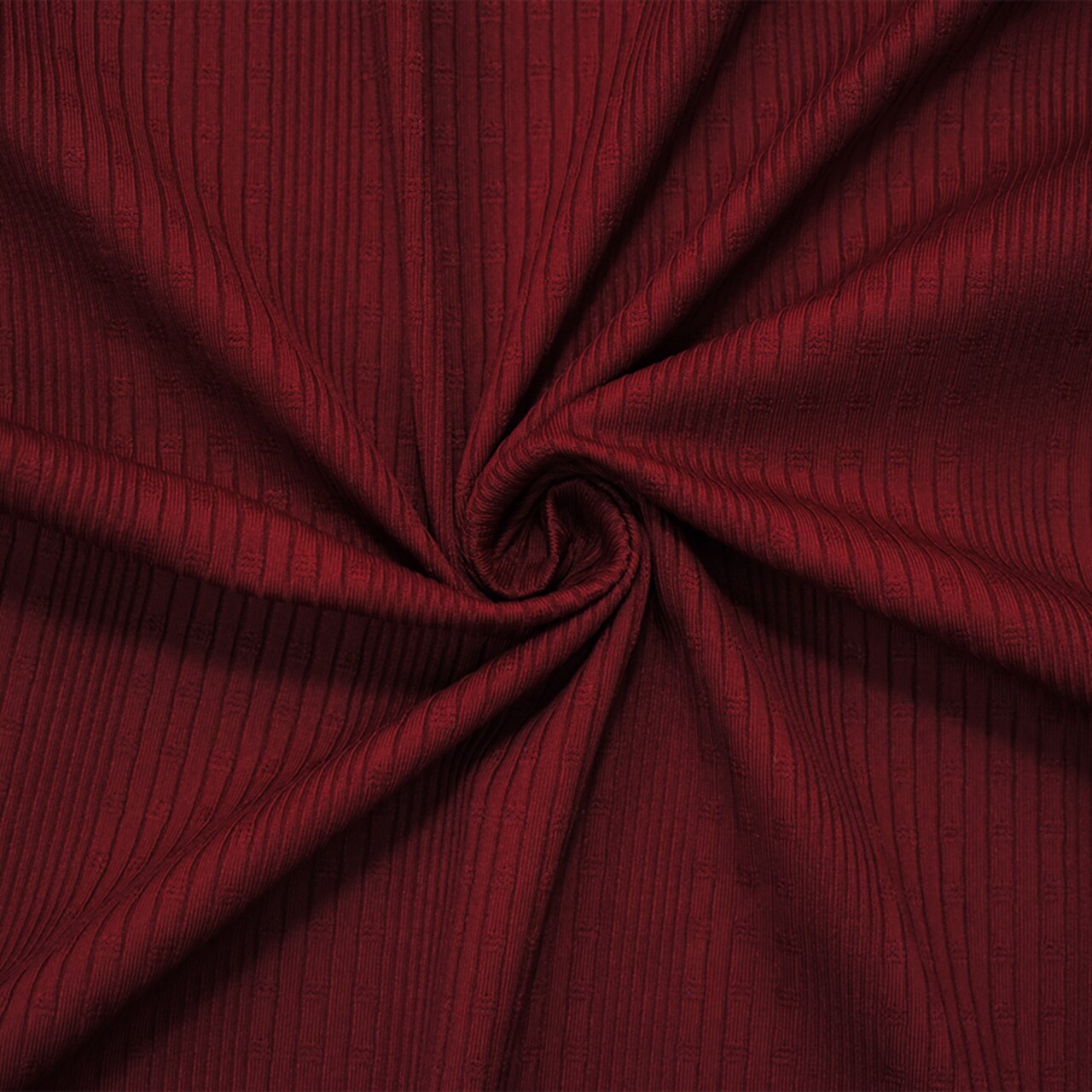 Deep Red Nylon Stretch Spandex Multi Rib Knit Fabric By the Yard
